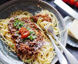Spaghetti och köttfärssås, Jenny Finns recept