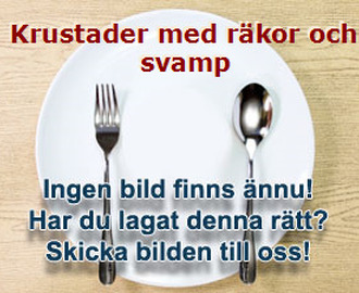 Krustader med räkor och svamp