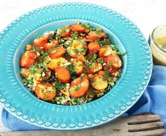 Curryrostade morötter med pistage och aprikoser