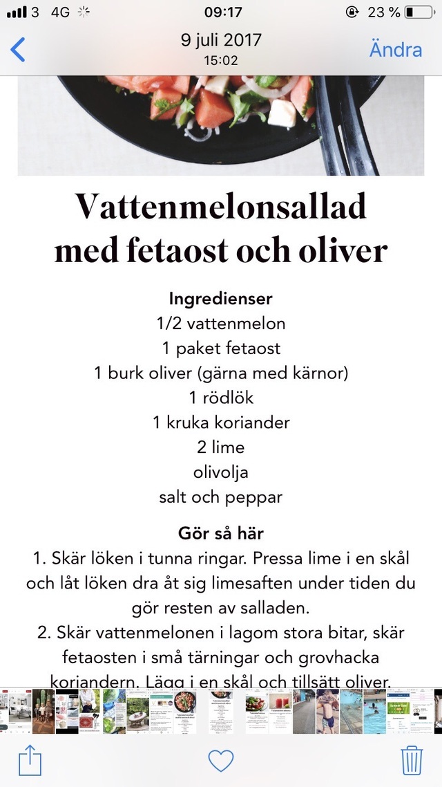 Vattenmelonsallad med fetaost och koriander