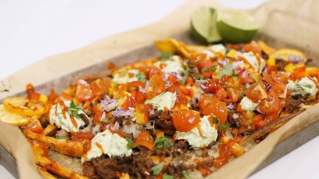 Loaded sweet potato taco fries