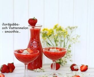 Jordgubbs- och vattenmelon smoothie