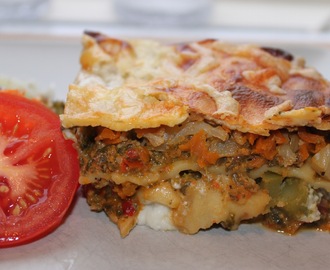 Grönsaksfylld vegetarisk lasagne