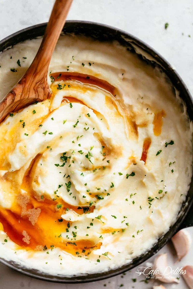 Garlic Parmesan Browned Butter Mashed Potatoes