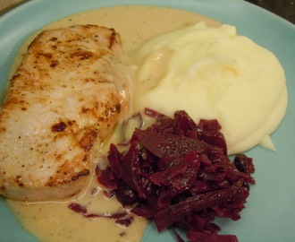 Tredje middagen med "Så gott som klart" - Sherrymarinerad fläskytterfilé med potatis- och rotselleripuré