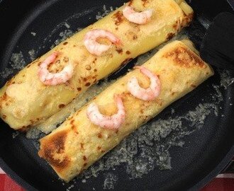 Crepes med räkor