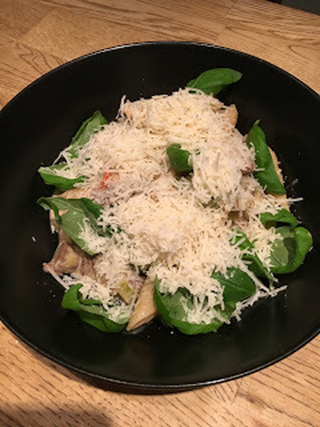 Pasta med oxfilé och mycket parmesan!