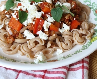 Veckans vego: Pasta med cajunquornfärs