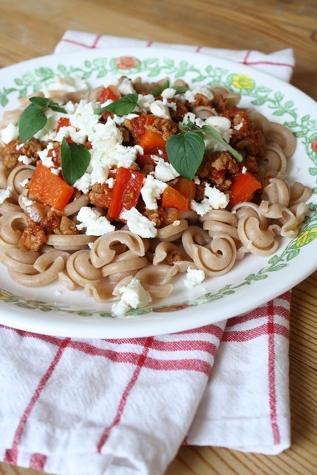 Veckans vego: Pasta med cajunquornfärs