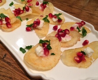 Recept: chips med fetacréme och granatäpple