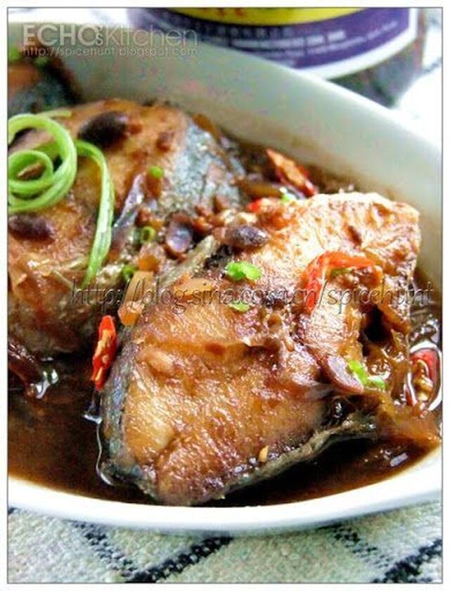 A taste of memories -- Echo&#x27;s Kitchen: Ikan Masak Taucu (Spanish Mackerel in Fermented So... | Mackerel recipes, Asian recipes, Mackeral recipes