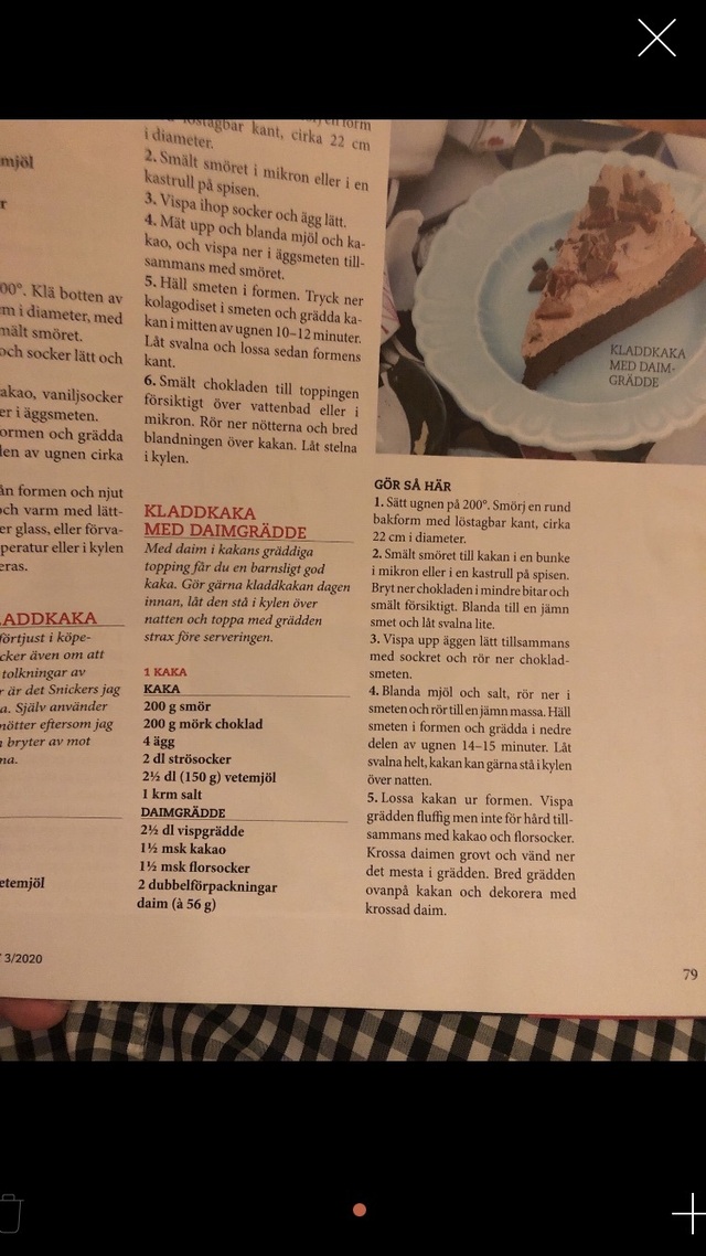 Kladdkaka m daimgrädde