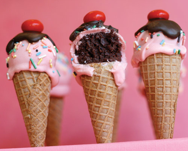 Ice cream cone cake pop