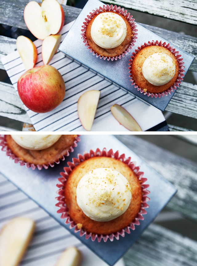 Cupcakes med äpple, kanel och vanilj