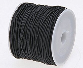 Skyllc® 1 rulle 23.75-25.625m 1mm smycken garn gummitråd trådar elastiska Black Fa.DIY