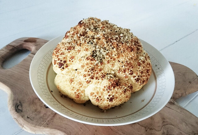 Ugnsbakad blomkål med hampa