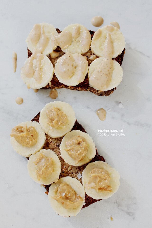 The Best Healthy Bread // Salted Peanut Butter Banana Toasts