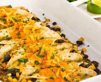 High Fiber Chicken and Black Bean Enchiladas