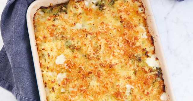 Mac n& cheese med blomkål och broccoli