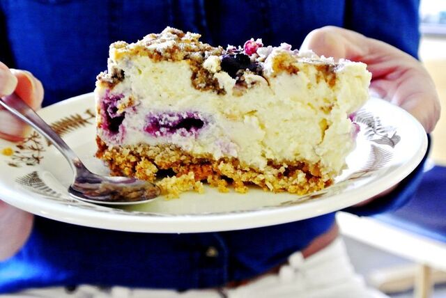 Helgtips: Blåbärscheesecake med smuldegstopping med lakrits!