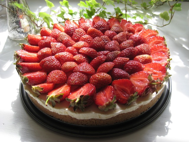 Cheesecake med jordgubbar