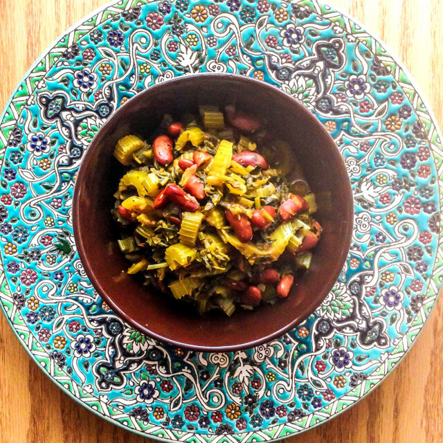 Khoreshte Karafs Persian Celery Stew(Vegetarian Version)