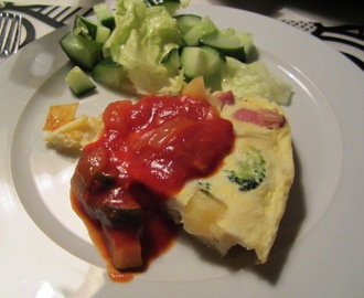 Spanska Omelett med Falukorv