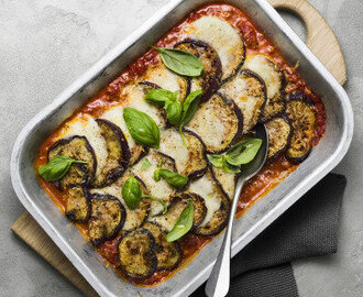 Auberginegratäng med mozzarella