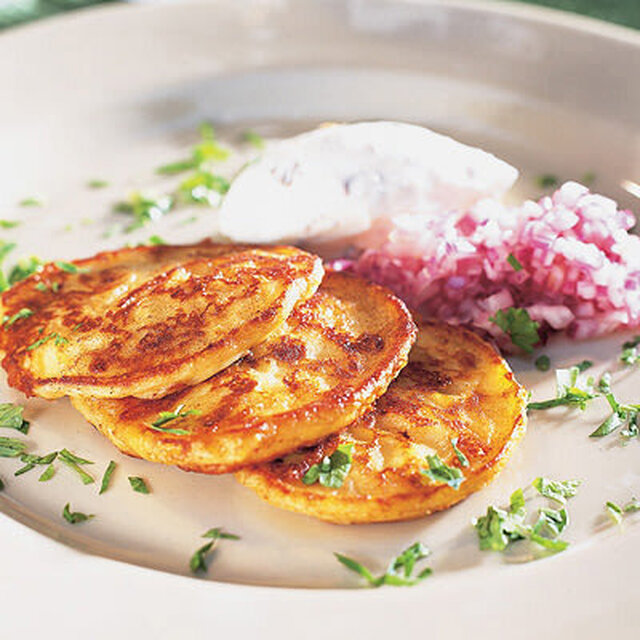 Potatisplättar med kantarellmousse