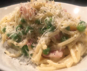 Carbonara med ärtor