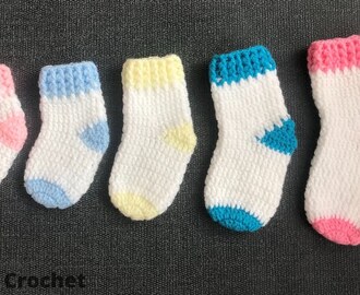 Easy crochet baby socks/five size crochet socks