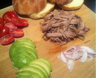 Pulled pork hamburgare