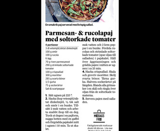 Parmesan och ruccolasallad med soltorkade tomater