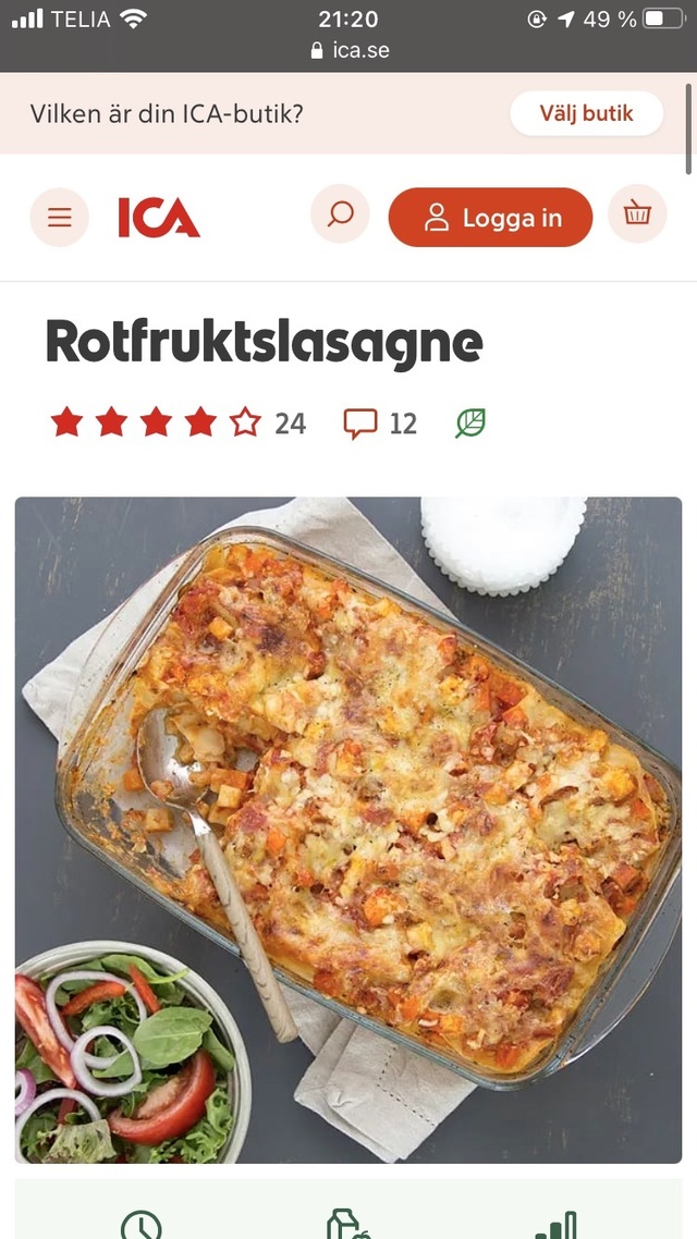 Rotfruktslasagne