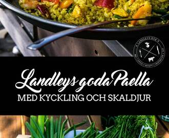 Paella med kyckling och skaldjur