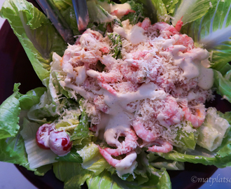 Caesarsallad med räkor