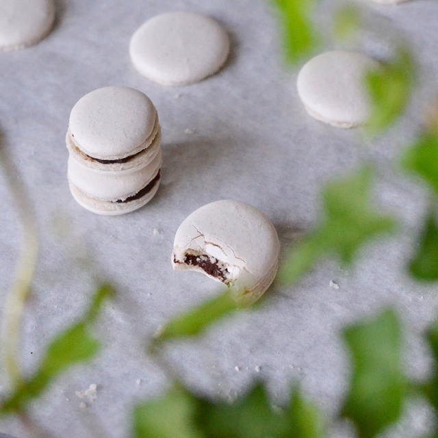 Macarons med minttryffel