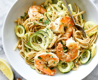 Linguine and Zucchini Noodles with Shrimp