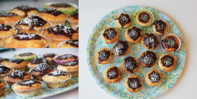 Bananmuffins med chokladkräm