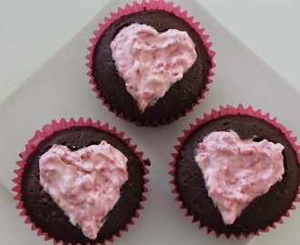 Chokladmuffins med hallonmousse