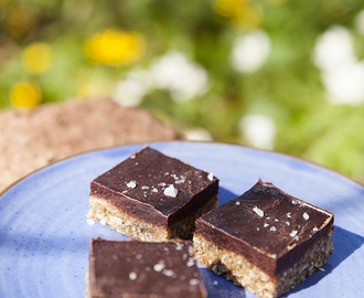 Raw food-godis med frön och chokladtäcke