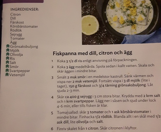 fisk panna med dill, citron och ägg