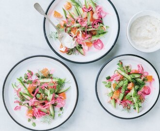 Smoked Fish Fritters with Beet Vinaigrette