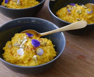 Indisk kyld rispudding med saffran - Kesar ki phirni