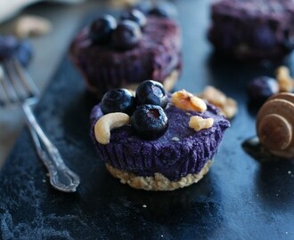 Minicheesecakes med blåbär (no bake)