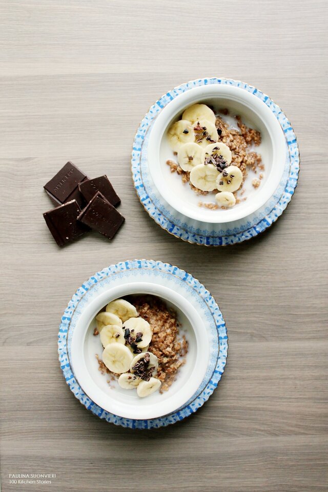 Veg Chocolate Porridge w Almond Milk & Cacao Nibs