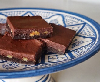 Brownies med valnötter och mörk hallontryffel.. och förändringar i livet!