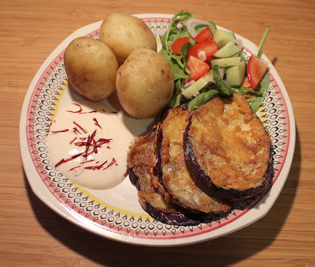 Parmesanpanerad aubergine