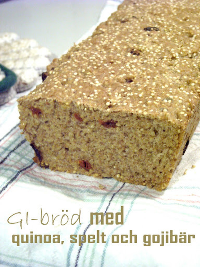 GI-bröd med quinoa, spelt och gojibär