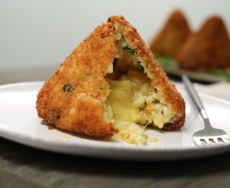 Ham and Cheese Arancini (Italian Fried Rice Balls)